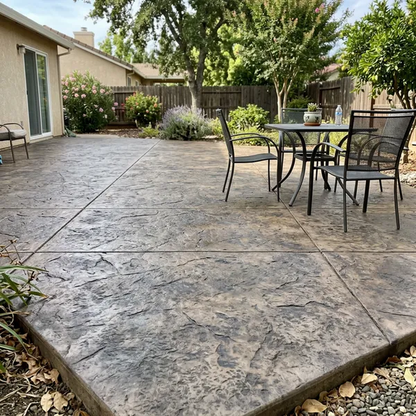 Stamped concrete installation