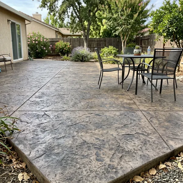 Stamped concrete installation